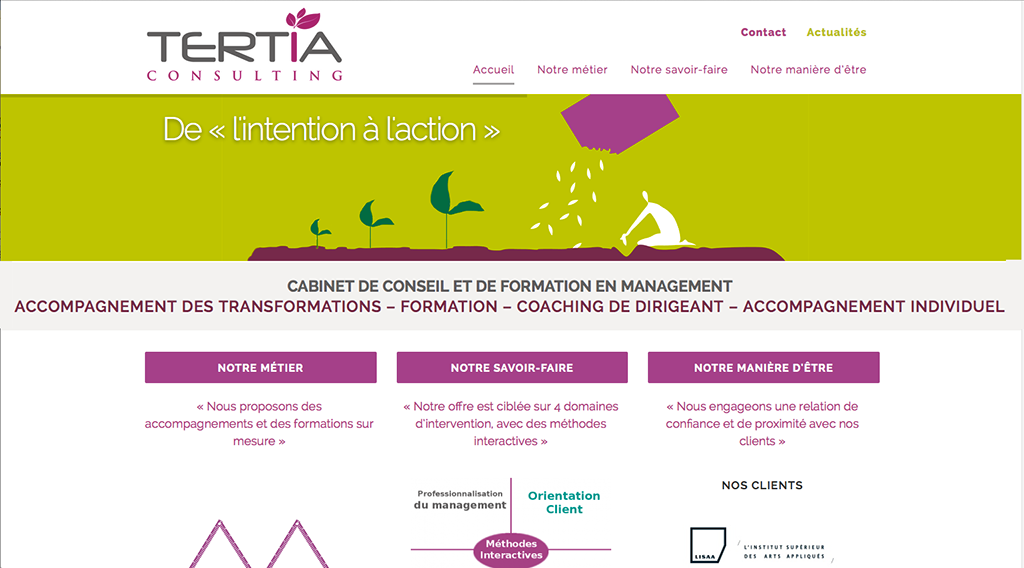 Design du site Tertia Consulting